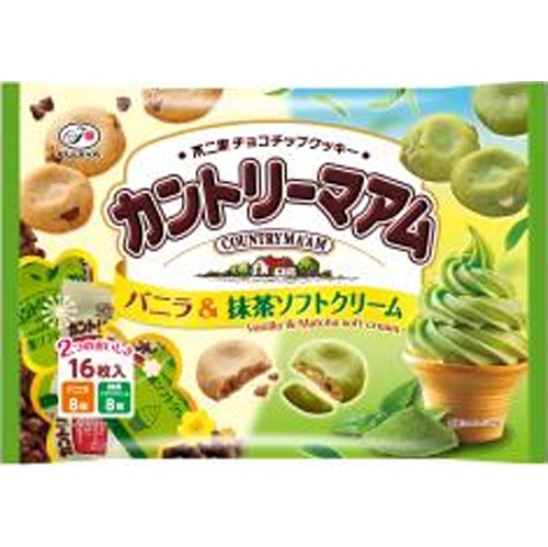 不二家 カントリーマアム バニラ＆抹茶ソフト１６枚 【新商品 4/22 発売】  【購入入数１６個】【数量限定】◆