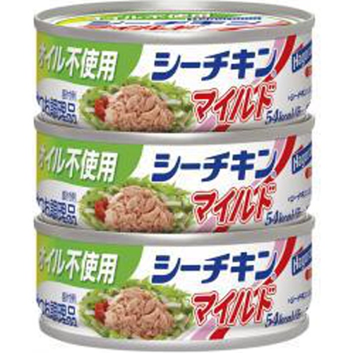 はごろも オイル不使用シーチキンマイルド７０ｇ×３ □お取り寄せ品 【購入入数２４個】