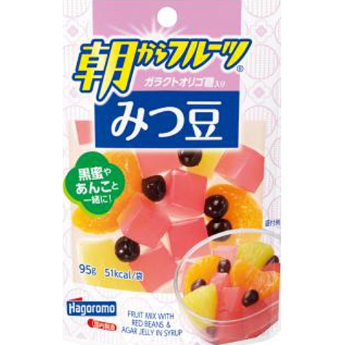 はごろも 朝からフルーツ みつ豆パウチ９５ｇ □お取り寄せ品 【購入入数２４個】（入荷までお時間がかかります）