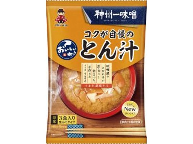 神州一 おいしいね！！コクが自慢のとん汁３食 【新商品 10/1 発売】 □お取り寄せ品 【購入入数４８個】