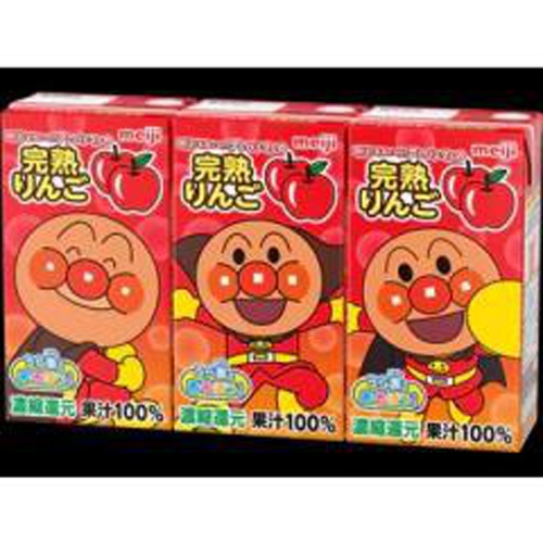 明治 アンパンマン完熟りんご１２５ｍｌ×３Ｐ □お取り寄せ品 【購入入数１２個】