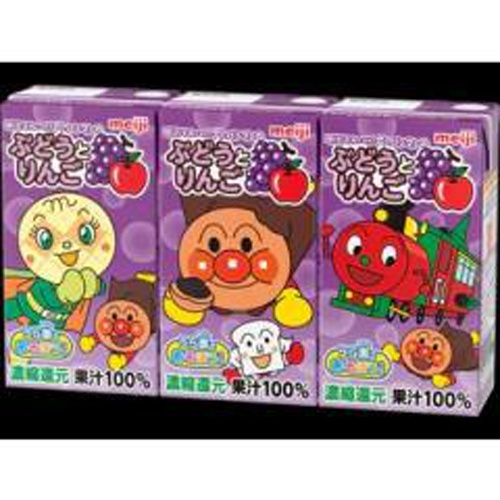明治 アンパンマンぶどうりんご１２５ｍｌ×３Ｐ □お取り寄せ品 【購入入数１２個】