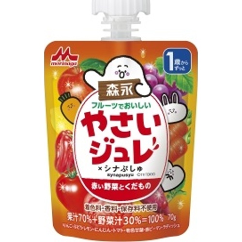 森乳 フルーツでおいしいやさいジュレ 赤７０ｇ □お取り寄せ品 【購入入数３６個】
