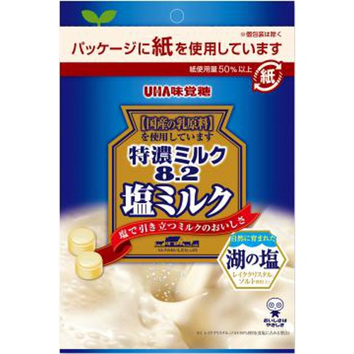 味覚糖 特濃ミルク８．２ 塩ミルク袋７５ｇ △ 【購入入数６個】