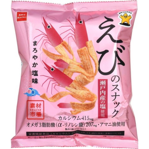 おやつカンパニー 素材市場えびのスナック塩味 ６１ｇ 【今月の特売 菓子】 △ 【購入入数１２個】