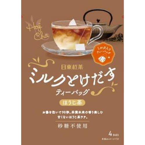 日東紅茶 ミルクとけだすティーバッグほうじ茶４Ｐ □お取り寄せ品 【購入入数２４個】