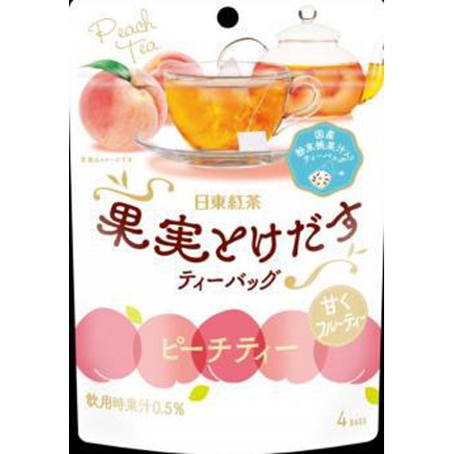 日東紅茶 果実とけ出すＴＢピーチティー４袋入 □お取り寄せ品 【購入入数２４個】
