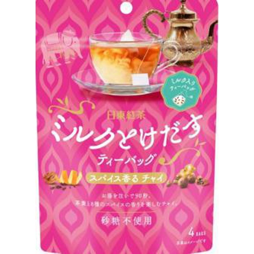 日東紅茶 ミルクとけ出すティーバッグチャイ４袋入 □お取り寄せ品 【購入入数２４個】