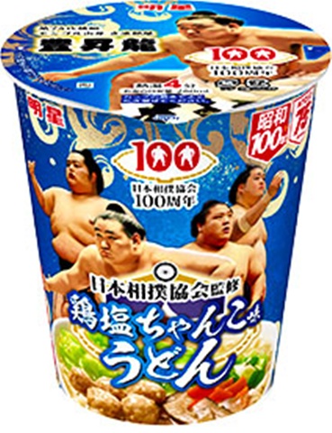 明星 日本相撲協会監修 鶏塩ちゃんこ味うどん 【新商品 11/3 発売】  【購入入数１２個】