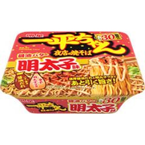 明星 一平ちゃん夜店の焼そば 醤油バター明太子味 【今月の特売 麺類】 △ 【購入入数１２個】