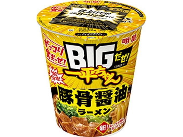 明星 ＢＩＧだぜ！一平ちゃん 豚骨醤油ラーメン 【新商品 9/8 発売】 △ 【購入入数１２個】