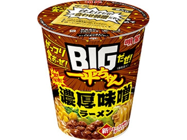 明星 ＢＩＧだぜ！一平ちゃん 濃厚味噌ラーメン 【新商品 9/8 発売】 △ 【購入入数１２個】