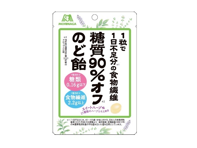 森永 糖質９０％オフのど飴 ５８ｇ 【新商品 11/25 発売】 △ 【購入入数７個】