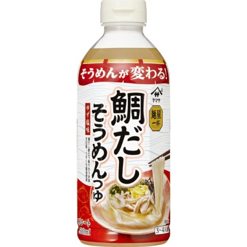 ヤマサ 麺屋一杯 鯛だしそうめんつゆ５００ｍｌ 【今月の特売 調味料】 □お取り寄せ品 【購入入数１２個】