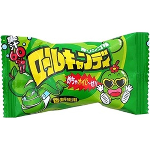 やおきん ロールキャンディ青リンゴ味 ２０ｇ 【販売制限商品】 △ 【購入入数２４個】