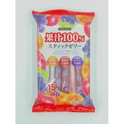 リボン 果汁１００％スティックゼリー １５本 【数量限定】 △ 【購入入数１２個】