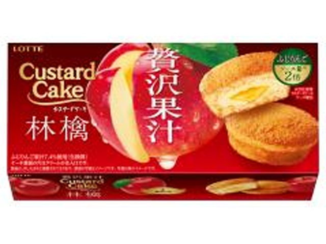 ロッテ カスタードケーキ贅沢果汁林檎 ６個 【新商品 9/30 発売】 △ 【購入入数５個】