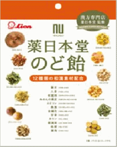 ライオン 薬日本堂のど飴 ７４ｇ 【今月の特売 菓子】 □お取り寄せ品 【購入入数１８個】