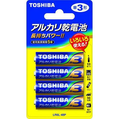 東芝 単３アルカリ乾電池（４Ｐ）特売用 △ 【購入入数１０個】