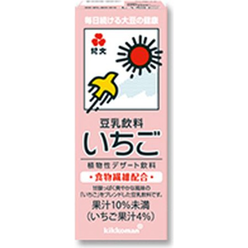 キッコーマン ソイＦ 豆乳飲料いちご 紙２００ｍｌ △ 【購入入数１８個】