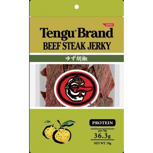 テング ビーフステーキジャーキーゆず胡椒味７０ｇ □お取り寄せ品 【購入入数２４個】
