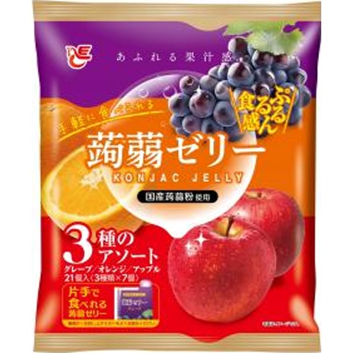 エース 蒟蒻ゼリー グレープ・オレンジ・アップル △ 【購入入数１２個】