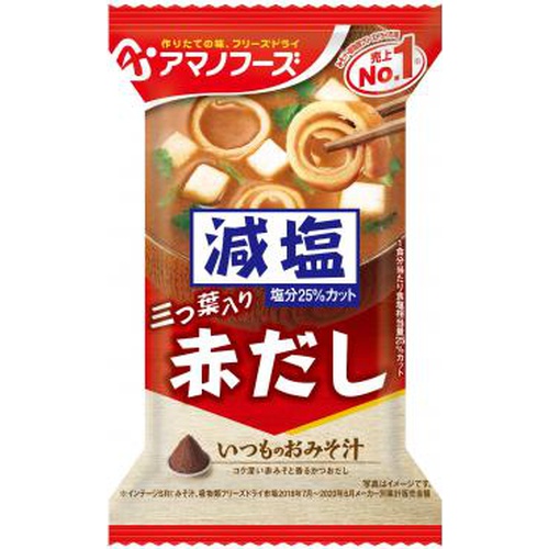 アマノ 減塩いつものおみそ汁 赤だし（三つ葉入り） □お取り寄せ品 【購入入数６０個】