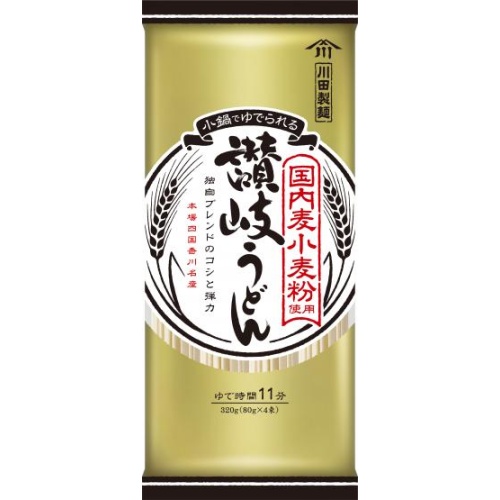 川田製麺 国内麦小麦粉使用 讃岐うどん □お取り寄せ品 【購入入数３２個】
