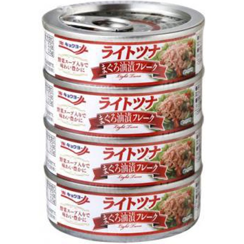 極洋 ライトツナまぐろ油漬フレーク ７０ｇ×４ 【今月の特売 ビン・缶詰】 □お取り寄せ品 【購入入数２０個】