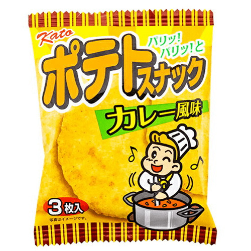 かとう製菓 ポテトスナックカレー風味３枚 △ 【購入入数２０個】