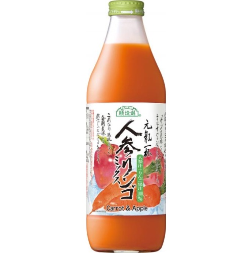 マルカイ 順造選人参リンゴミックス 瓶１０００ｍｌ □お取り寄せ品 【購入入数６個】
