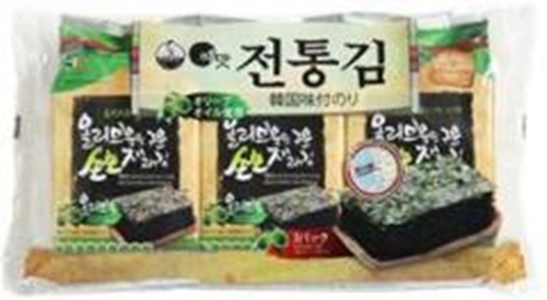 白子 オリーブオイル韓国伝統のり３Ｐ 【今月の特売 乾物】 □お取り寄せ品 【購入入数１２個】